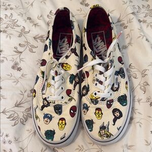 Vans White Cartoon Print Sneakers Skateboard Style